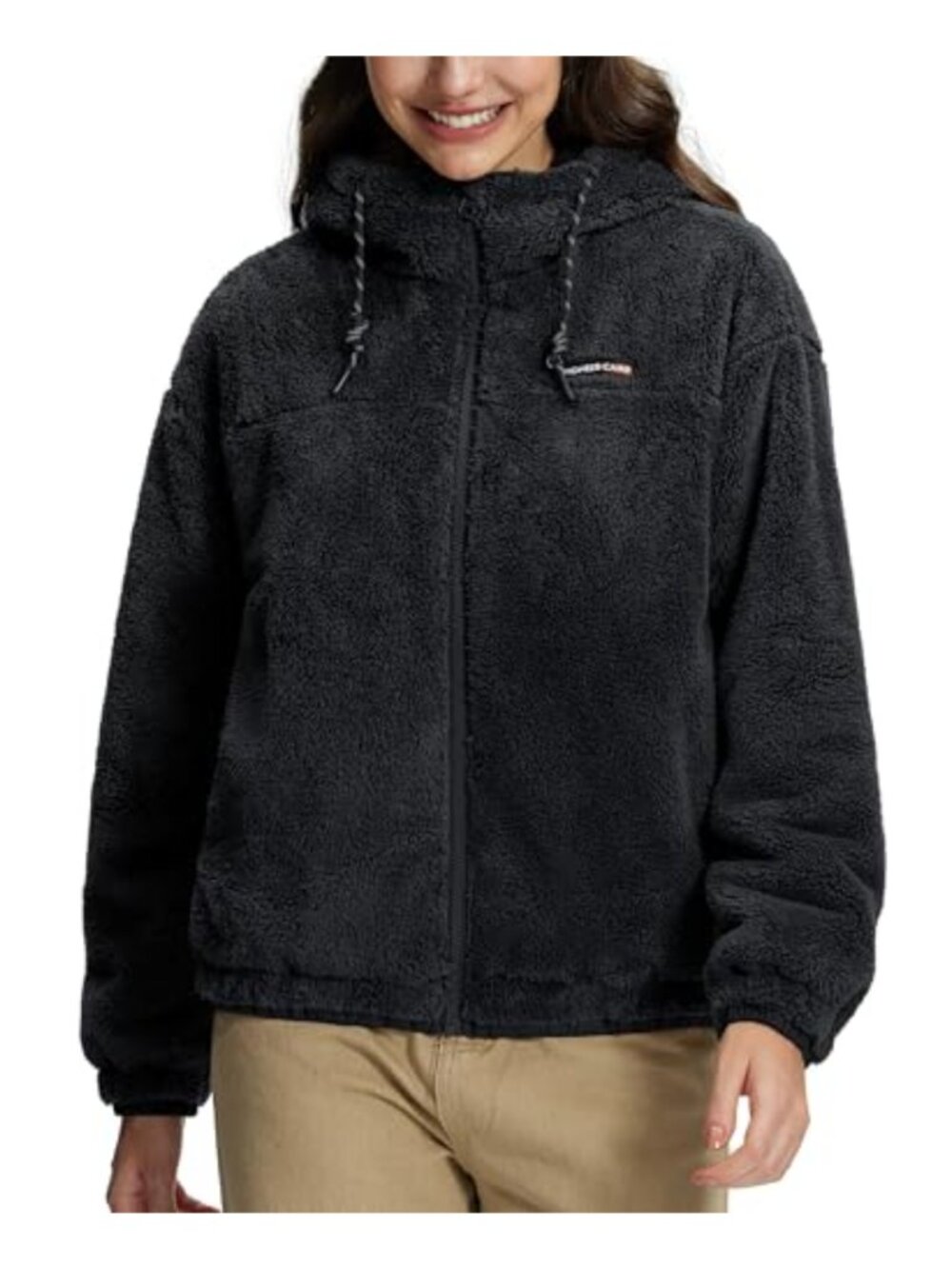 Women's Full Zip Fleece Jacket Lightweight Sherpa Coat Warm Zip Up